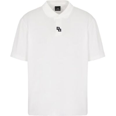 Giorgio Armani Men's Utitlity Edge, sustainable, broderad logotyplapp, normal passform, vit, L, Vit, L Giorgio Armani Men's Utitlity Edge, sustainable, broderad logotyplapp, normal passform, vit, L, Vit, L