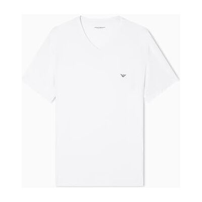 Giorgio Armani mjuk modal v-ringad t-shirt vit M anpassad passform, Vitt, M Giorgio Armani mjuk modal v-ringad t-shirt vit M anpassad passform, Vitt, M