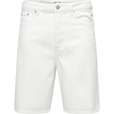 Only & Sons ONSFADE Loose White 1662 PIM DNM shorts, Vit, XXL Only & Sons ONSFADE Loose White 1662 PIM DNM shorts, Vit, XXL