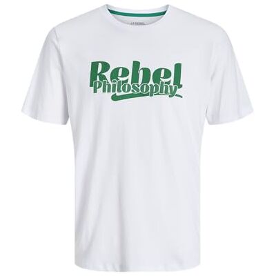 JJ REBEL Jrebrakim Tee Ss Crew Neck, Vit, XXL JJ REBEL Jrebrakim Tee Ss Crew Neck, Vit, XXL
