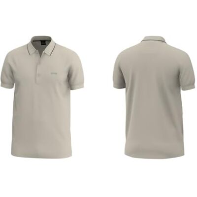 Boss Polo för män, Ljusbeige 273, L Boss Polo för män, Ljusbeige 273, L