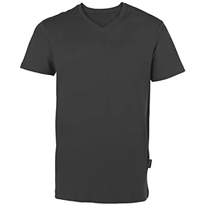 HRM Herr lyx V-hals Tee I premium t-shirt män V-ringad av 100% ekologisk bomull I grundläggande T-shirt tvättbar upp till 60 °C I Högkvalitativa och hållbara herrkläder, Mörkgrå, S HRM Herr lyx V-hals Tee I premium t-shirt män V-ringad av 100% ekologisk bomull I grundläggande T-shirt tvättbar upp till 60 °C I Högkvalitativa och hållbara herrkläder, Mörkgrå, S