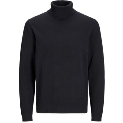 JACK & JONES Jjebasic stickad rulle hals Noos stickad tröja, svart, L JACK & JONES Jjebasic stickad rulle hals Noos stickad tröja, svart, L