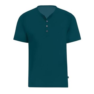 Trigema T-shirt med knappslå deluxe bomull, Safir, M Trigema T-shirt med knappslå deluxe bomull, Safir, M