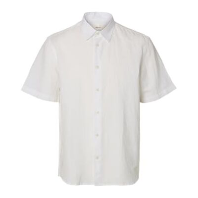 SELECTED MEN Slhregclay linenblend Ss Shirt Cla Noos, Ljus vit, XL SELECTED MEN Slhregclay linenblend Ss Shirt Cla Noos, Ljus vit, XL