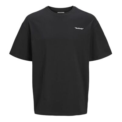 JACK & JONES Jjcrinkle Tee Ss Crew Neck, svart, XL JACK & JONES Jjcrinkle Tee Ss Crew Neck, svart, XL