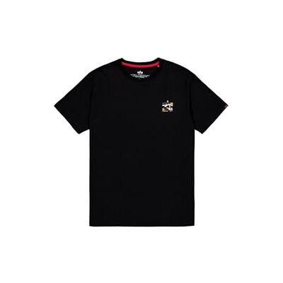 Alpha Industries Camo Logo Puff Print BP T för män, Black, S Alpha Industries Camo Logo Puff Print BP T för män, Black, S