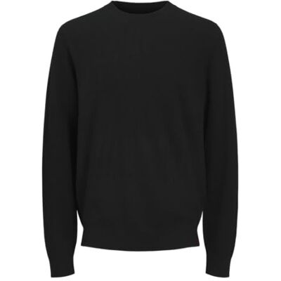 JACK & JONES stickad tröja för män RDD enfärgad stickad tröja, svart, XL JACK & JONES stickad tröja för män RDD enfärgad stickad tröja, svart, XL