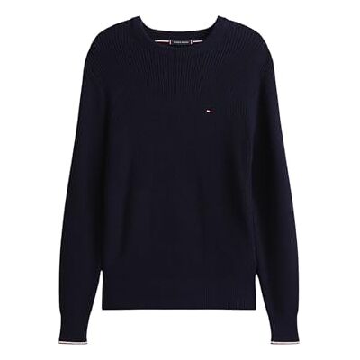 Tommy Hilfiger herr RWB Rib Crew Neck MW0MW41516 pullover tröja, blå, M, Blå (ökenhimmel), M Tommy Hilfiger herr RWB Rib Crew Neck MW0MW41516 pullover tröja, blå, M, Blå (ökenhimmel), M
