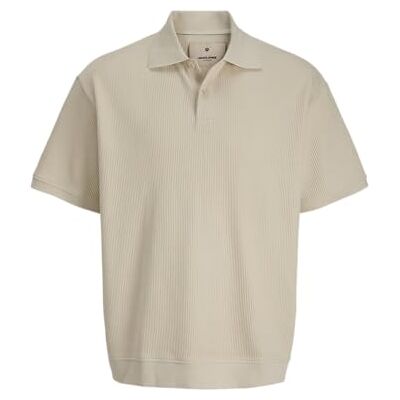 JACK & JONES Jprblutravis Ss Polo för män, almond milk, L JACK & JONES Jprblutravis Ss Polo för män, almond milk, L