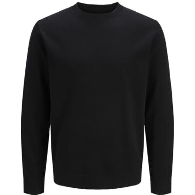 JACK & JONES Jprblamilano Spring Knit Crew Neck, svart, L JACK & JONES Jprblamilano Spring Knit Crew Neck, svart, L