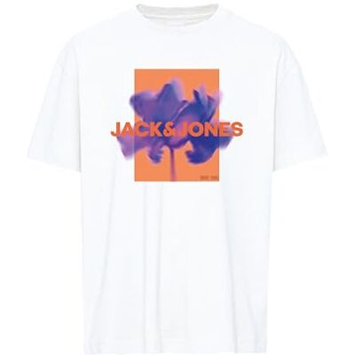 JACK & JONES JCOFLORALS Tee SS Crew Neck FST, Vit, M JACK & JONES JCOFLORALS Tee SS Crew Neck FST, Vit, M