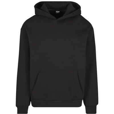 Urban Classics Huvtröja för män, oversized lätt, borstad fleece, luvtröja, storlekar S – XXL, svart, XL Urban Classics Huvtröja för män, oversized lätt, borstad fleece, luvtröja, storlekar S – XXL, svart, XL