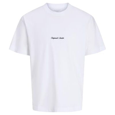 JACK & JONES Jornorrebro Emb Tee Ss Crew Neck Noos, Ljus vit, XXL JACK & JONES Jornorrebro Emb Tee Ss Crew Neck Noos, Ljus vit, XXL