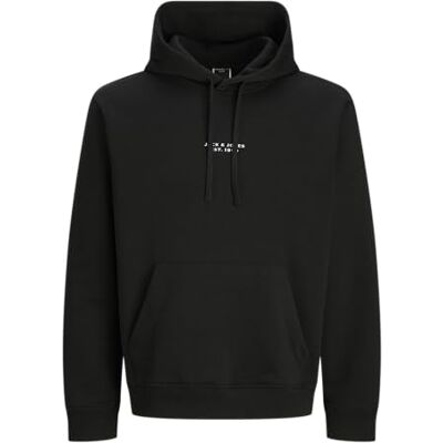 JACK & JONES Jcopoint Embroidery Sweat Hood, svart, XL JACK & JONES Jcopoint Embroidery Sweat Hood, svart, XL