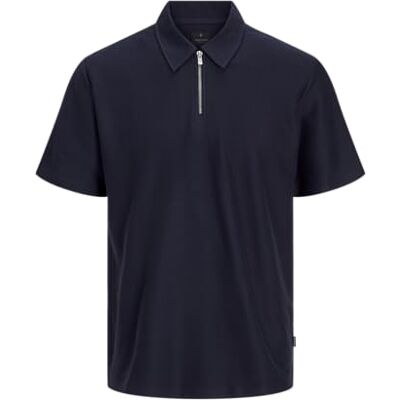 JACK & JONES Jprblaandrew Ss Zip Polo, natthimmel, M JACK & JONES Jprblaandrew Ss Zip Polo, natthimmel, M