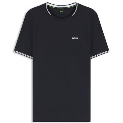 Boss Herr Taul Stretch-bomull T-shirt med logotyp och ränder Boss Herr Taul Stretch-bomull T-shirt med logotyp och ränder