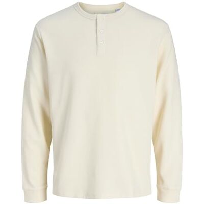 JACK & JONES Jjedover Henley Ls Tee Noos, Antik vit, XS JACK & JONES Jjedover Henley Ls Tee Noos, Antik vit, XS