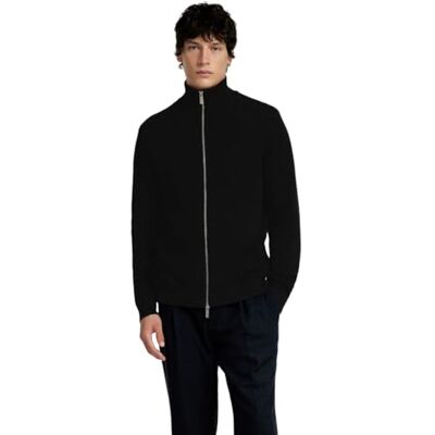 SELECTED HOMME Man kofta hög hals dragkedja, svart, M SELECTED HOMME Man kofta hög hals dragkedja, svart, M
