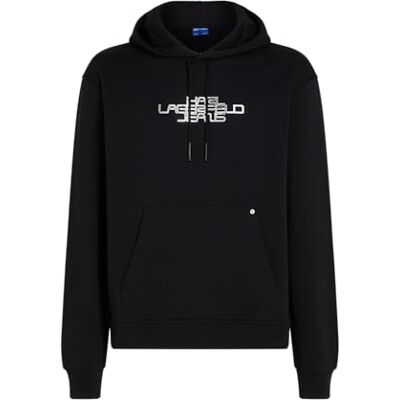 KARL LAGERFELD JEANS , Herr, Huvttröa Med Foillogo, Vanlig Passform, Svart, S KARL LAGERFELD JEANS , Herr, Huvttröa Med Foillogo, Vanlig Passform, Svart, S