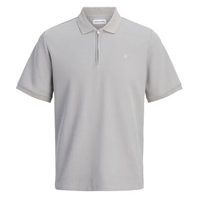 JACK & JONES herr enfärgad t-shirt Jjeaustin zip polo Ss Sn, Ultimate Grey, M JACK & JONES herr enfärgad t-shirt Jjeaustin zip polo Ss Sn, Ultimate Grey, M