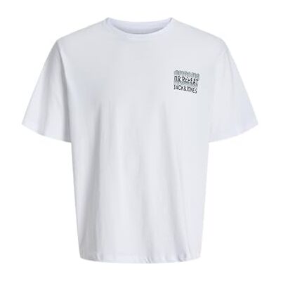 JACK & JONES Jjwobly Tee Ss Crew Neck, Vit, L JACK & JONES Jjwobly Tee Ss Crew Neck, Vit, L