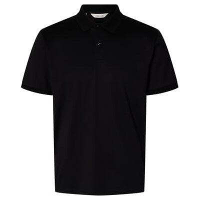 SELECTED MEN Slhfave Button Ss Polo Noos, svart, L SELECTED MEN Slhfave Button Ss Polo Noos, svart, L