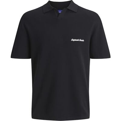 JACK & JONES Jornorrebro Light Knit Ss Polo Sn, svart, XL JACK & JONES Jornorrebro Light Knit Ss Polo Sn, svart, XL