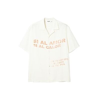 Desigual Mäns CAM_SI AL Amor 1000 skjorta, vit, XXL, Vit, XXL Desigual Mäns CAM_SI AL Amor 1000 skjorta, vit, XXL, Vit, XXL