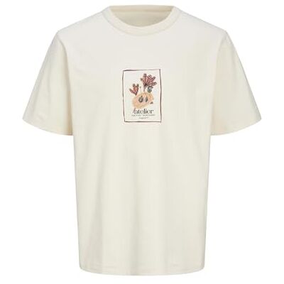 JACK & JONES T-shirt med tryck för män, Buttercreme, XS JACK & JONES T-shirt med tryck för män, Buttercreme, XS