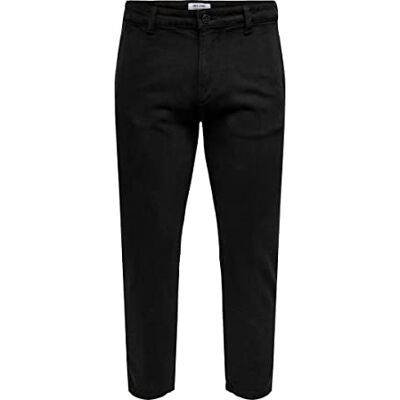 Only & Sons Herr ONSAVI Beam Chino Twill PK 1540 chinos byxor, svart, 30/32 Only & Sons Herr ONSAVI Beam Chino Twill PK 1540 chinos byxor, svart, 30/32