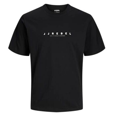 JJ REBEL Jrebrocky-logotyp Tee Ss Crew Neck, svart, M JJ REBEL Jrebrocky-logotyp Tee Ss Crew Neck, svart, M