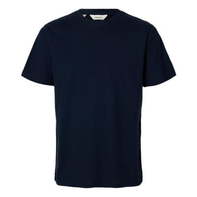 SELECTED MEN Slhadam Linen Blend Ss Tee Noos, Sky Captain, M SELECTED MEN Slhadam Linen Blend Ss Tee Noos, Sky Captain, M