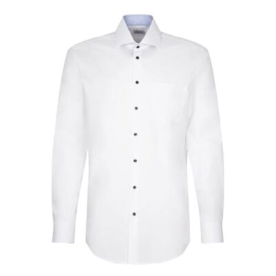 Seidensticker Silkesdekal herr regular fit långärmad poplin skjorta, vit, 43, Vit, 43 Seidensticker Silkesdekal herr regular fit långärmad poplin skjorta, vit, 43, Vit, 43