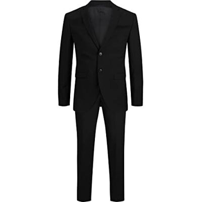 JACK & JONES Man enradig kavaj och byxor JPRSOLARIS superslim fit kostym, Svart/passform: supersmal, 42 JACK & JONES Man enradig kavaj och byxor JPRSOLARIS superslim fit kostym, Svart/passform: supersmal, 42