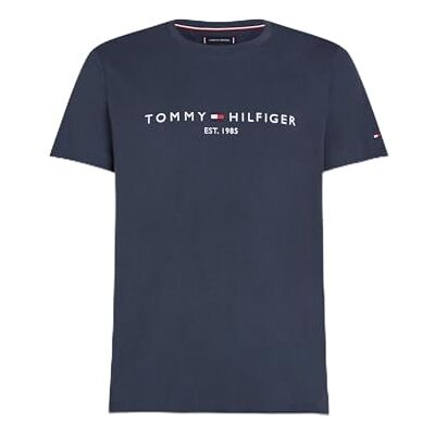 Tommy Hilfiger T-shirt halvärm rund hals bokstäver vit, Grå (Military Denim), XS Tommy Hilfiger T-shirt halvärm rund hals bokstäver vit, Grå (Military Denim), XS