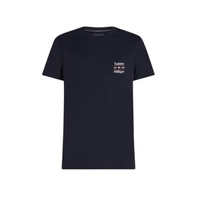 Tommy Hilfiger herr HILFIGER STACK TEE MW0MW38622 S/S t-shirt, blå, XS, Blå (ökenhimmel), XS Tommy Hilfiger herr HILFIGER STACK TEE MW0MW38622 S/S t-shirt, blå, XS, Blå (ökenhimmel), XS