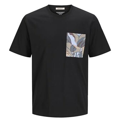 JACK & JONES Jortavira AOP Pocket Tee Ss Crew Neck, svart, M JACK & JONES Jortavira AOP Pocket Tee Ss Crew Neck, svart, M