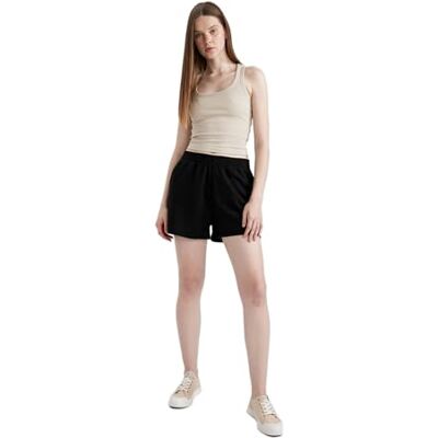 DeFacto Jeans damshorts Kurze Slang-Denim Sommerhosen für Damen, Svart, XL, Svart, XL DeFacto Jeans damshorts Kurze Slang-Denim Sommerhosen für Damen, Svart, XL, Svart, XL