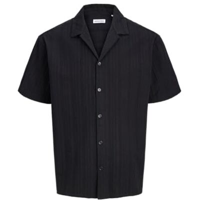 JACK & JONES Jjetyson Resort Shirt Ss Sn, svart, L JACK & JONES Jjetyson Resort Shirt Ss Sn, svart, L