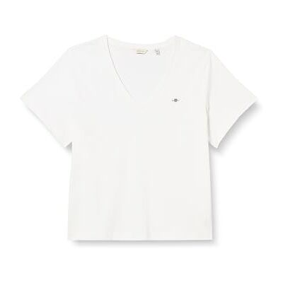 GANT REG Shield SS V-neck T-shirt, Vit, 3XL GANT REG Shield SS V-neck T-shirt, Vit, 3XL