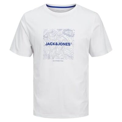 JACK & JONES Jjliner Tee Ss Crew Neck T-shirt, Vit, S JACK & JONES Jjliner Tee Ss Crew Neck T-shirt, Vit, S