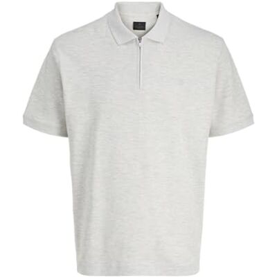 JACK & JONES Jprblawalker Ss Zip Polo, Vit, M JACK & JONES Jprblawalker Ss Zip Polo, Vit, M