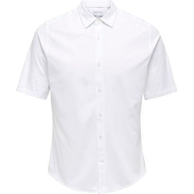 Only & Sons ONSROBIN Button Under SS Stretch Shirt, Ljus vit, L Only & Sons ONSROBIN Button Under SS Stretch Shirt, Ljus vit, L