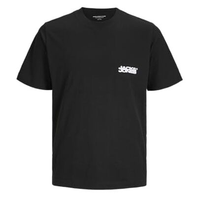 JACK & JONES Jcosago logo Slub Tee Ss Crew Neck, svart, XS JACK & JONES Jcosago logo Slub Tee Ss Crew Neck, svart, XS