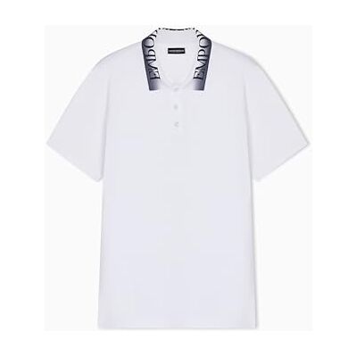 Giorgio Armani Logoband Polo för män Vit L Giorgio Armani Logoband Polo för män Vit L