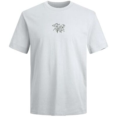 JACK & JONES Jjdrew Tee Ss Crew Neck, Ljus vit, M JACK & JONES Jjdrew Tee Ss Crew Neck, Ljus vit, M
