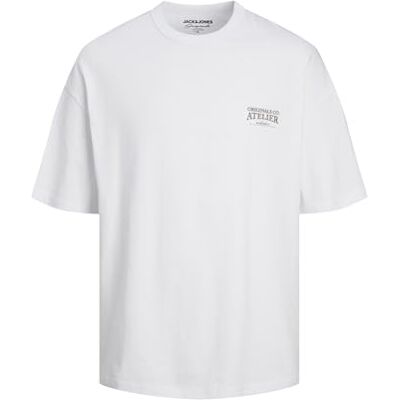 JACK & JONES Jorsantorini Graphic Tee Ss Crew Neck T-shirt, Ljus vit, M JACK & JONES Jorsantorini Graphic Tee Ss Crew Neck T-shirt, Ljus vit, M