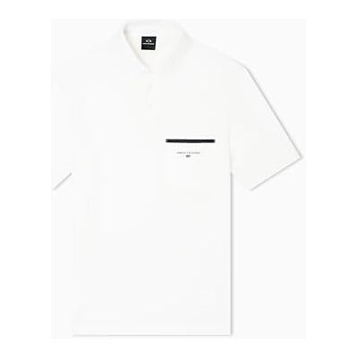 Giorgio Armani Pique Pocket Logo Polo Shirt, Vit, M Giorgio Armani Pique Pocket Logo Polo Shirt, Vit, M