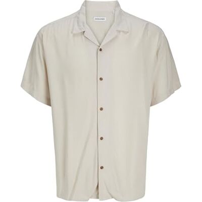 JACK & JONES Jjejeff Solid Resort T-shirt S/S SN kortärmad skjorta, månstråle, XL herr, Månradie, XL JACK & JONES Jjejeff Solid Resort T-shirt S/S SN kortärmad skjorta, månstråle, XL herr, Månradie, XL